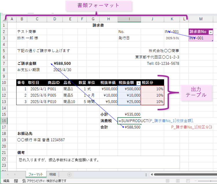 書類フォーマットの用意