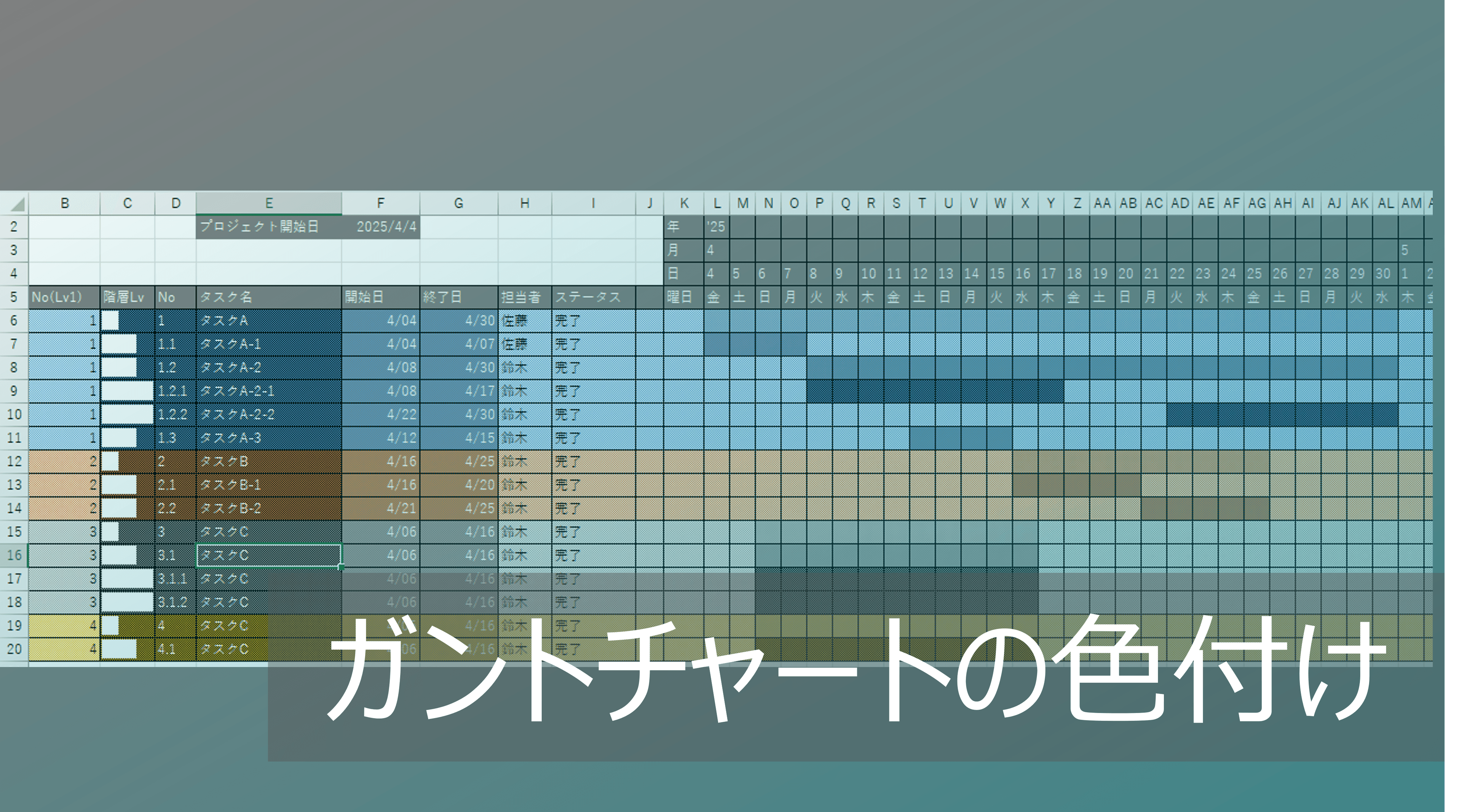 Thumbnail for エクセルガントチャートの色分け・デザインアイデア集【見やすく自動化】