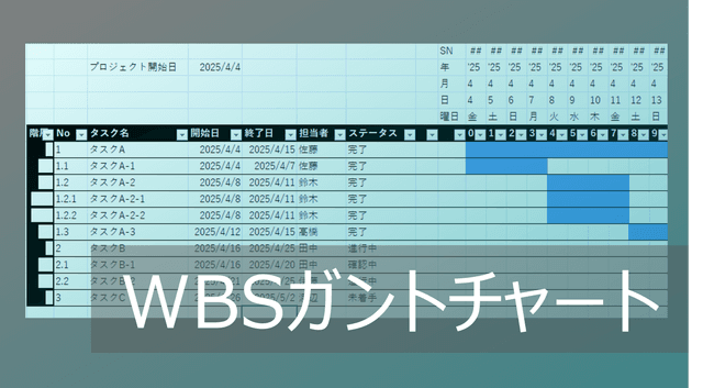 WBS組込みExcelガントチャートの作り方【タスク洗い出し・整理特化】