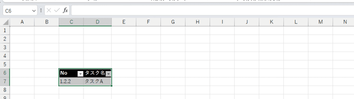 テーブル化する