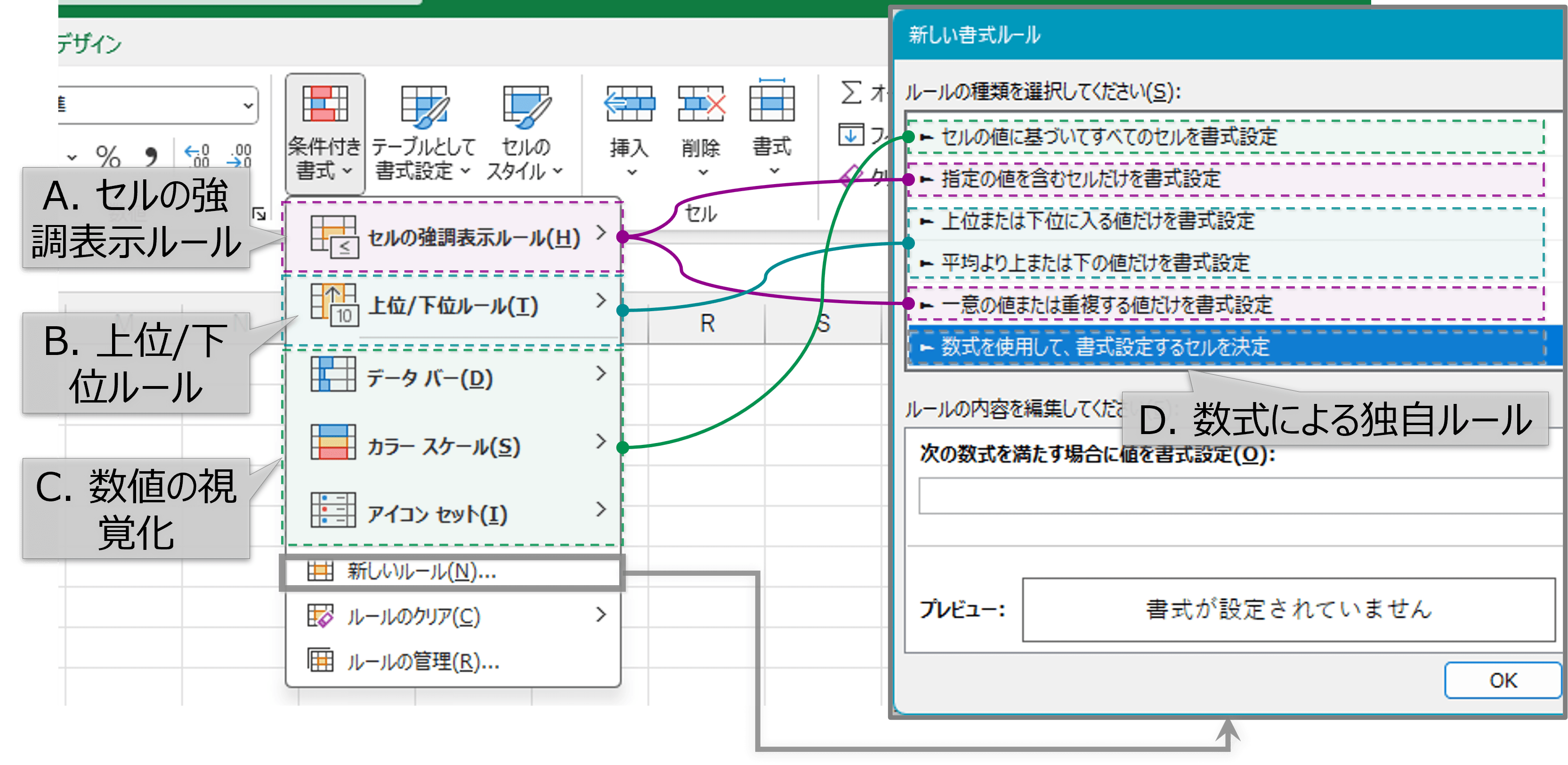 ダイアログを開く場所 / ダイアログ中の選択箇所